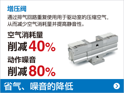 增壓閥 空氣消耗量 削減40% 動作噪音 削減80%