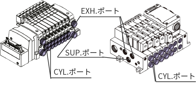 タイロッドタイプマニホールドをタイロッドおよび接合金具により連結(jié)。マニホールドのねじれに強(qiáng)い。